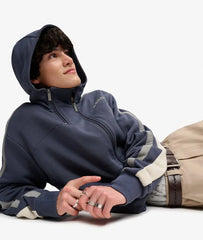 Bench Double Zip Hooded Stripe Sweatshirt