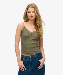 Organic Cotton Essential Rib Lace Cami Top