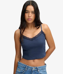 Essential Lace Trim Cropped Cami Top