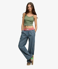Mini Check Cotton Trousers