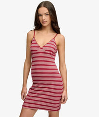 Stripe Ribbed Jersey Mini Dress
