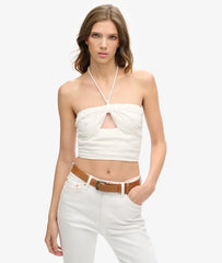 Crop Cut Out Woven Top