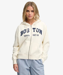 Athletic Essential Relaxed Crop Zip Hoodie