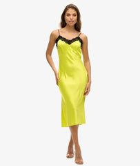 Lace Satin Midi Dress