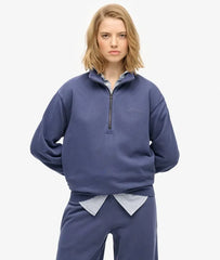 Essential Logo Garment Dye Half Zip Sweatshirt
