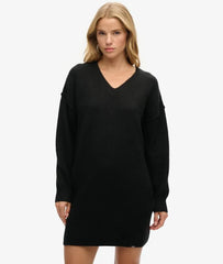 V Neck Knit Jumper Dress
