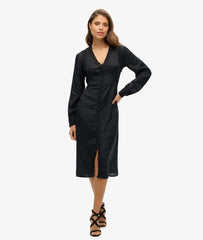Lace Trim Midi Dress