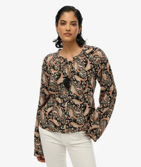Printed Long Sleeve Blouse