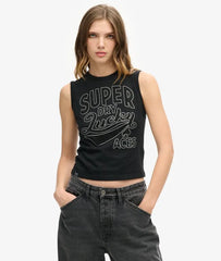 Retro Embellished Slim Vest Top