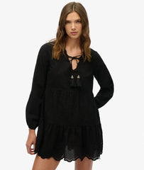 Broderie Tiered Mini Dress