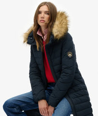 Fuji Faux Fur Hooded Mid Length Coat