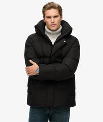 Hooded Mid Length Sports Puffer Jacket