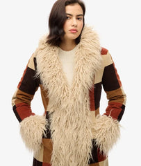 Patchwork Long Afghan Coat