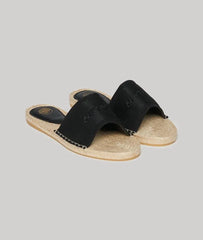 Canvas Espadrille Overlay Sliders