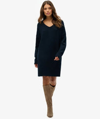 Oversized V Neck Jumper Dress