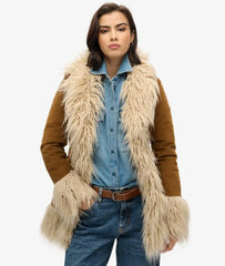 Faux Fur Lined Afghan Coat