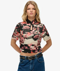Mandarin Jacquard Top