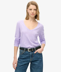 Long Sleeve V Neck Jersey Top