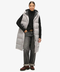 Longline Hooded Padded Gilet