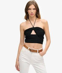 Crop Cut Out Woven Top
