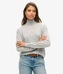 Merino Drop Shoulder Roll Neck Jumper