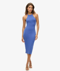 Halter Neck Strappy Back Midi Dress