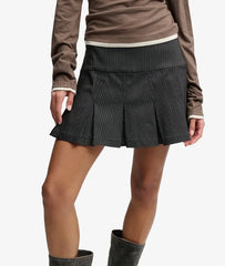 Bench Logo Pleated Stripe Mini Skirt
