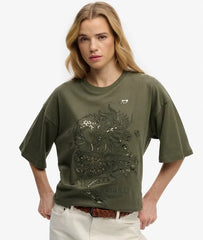 Tattoo Embellished Oversized T-Shirt