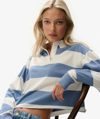 Athletic Essentials Cropped Stripe Rugby Top