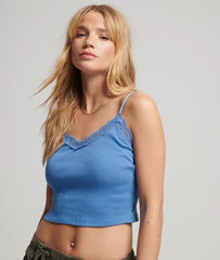 Rib Lace Trim Cami Top