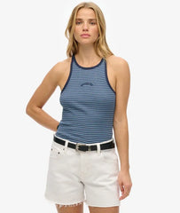 Essential Logo Striped Racer Vest Top