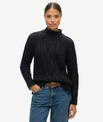 High Neck Cable Knit Jumper