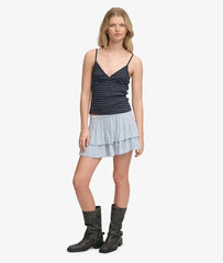 Printed Tiered Mini Skirt