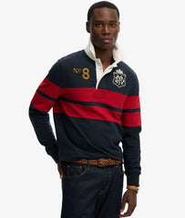 Double Emblem Stripe Rugby Top