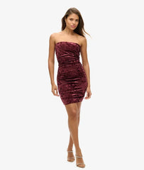 Velvet Bandeau Mini Dress
