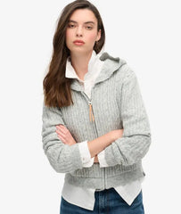 Cable Knit Zip Up Jumper