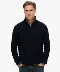 Cotton Texture Half-Zip Jumper