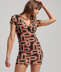 Printed Mini Day Dress