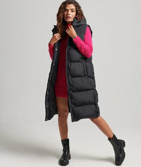 Longline Hooded Padded Gilet