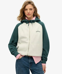 Essential Logo Oversized Raglan Zip Hoodie