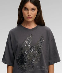 Tattoo Embellished Oversized T-Shirt
