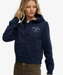 Athletic Essentials Cropped Zip Hoodie
