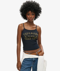 Athletic College Graphic Rib Cami Top