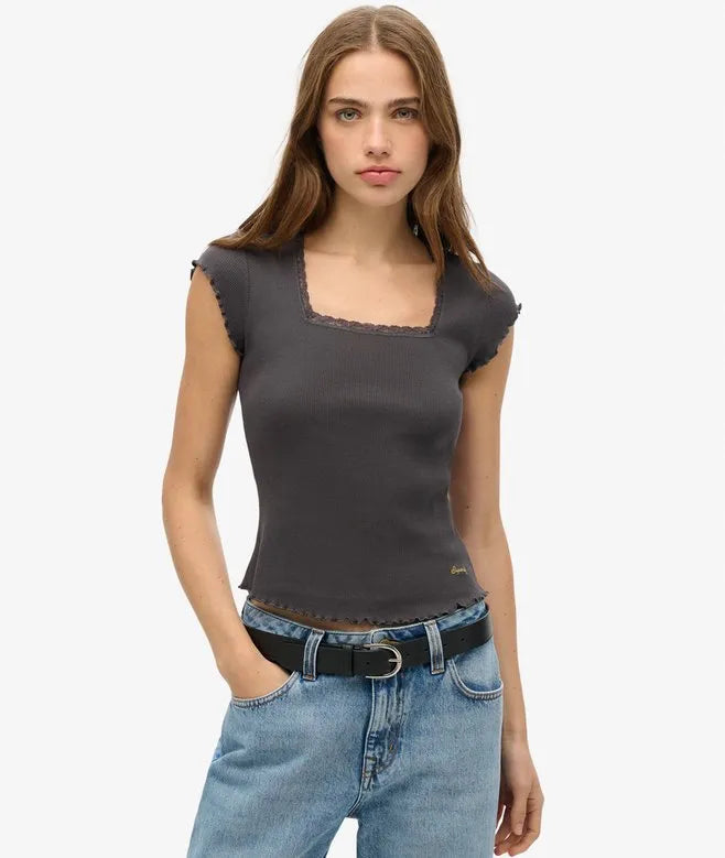 Essential Square Neck Short Sleeve T-Shirt
