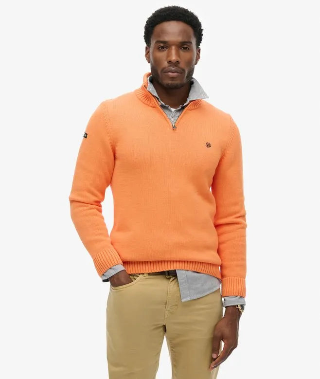 Cotton Half Zip Knit Jumper
