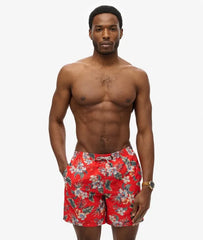 Hawaiian Print 16-Inch Swim Shorts