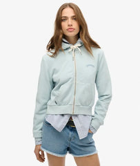 Essential Logo Cropped Zip Hoodie