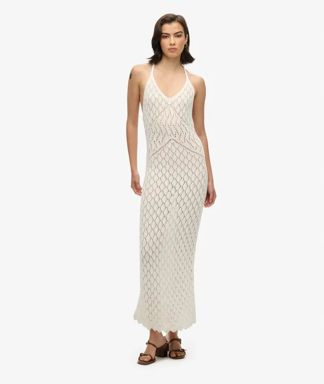 Crochet Halter Maxi Dress