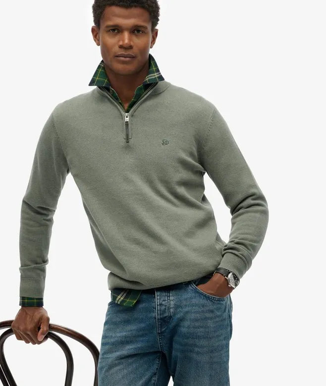 Essentials Cotton Half Zip Jumper