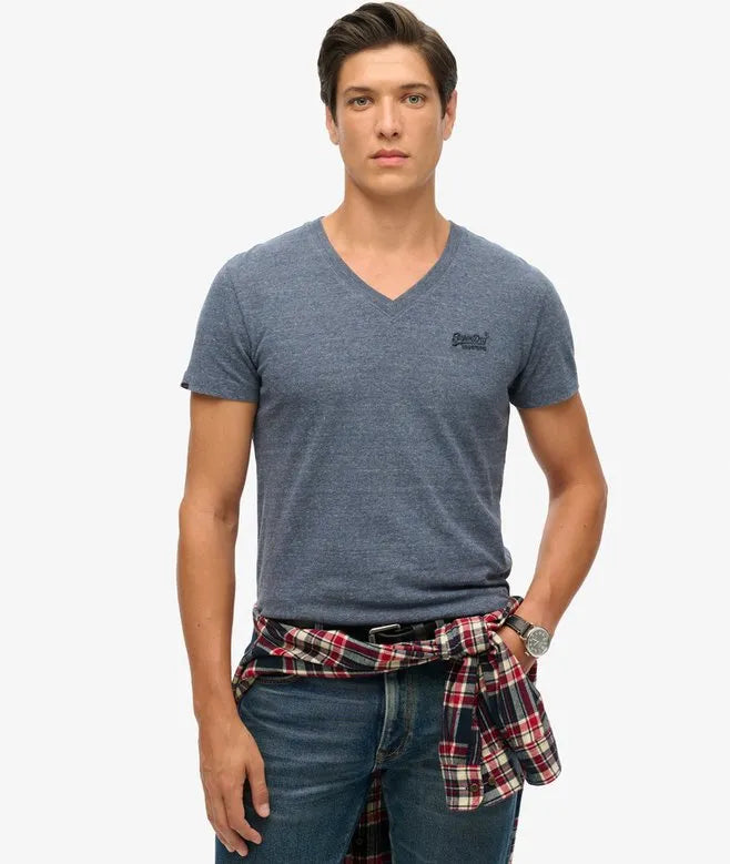 Organic Cotton Essential Logo V Neck T-Shirt